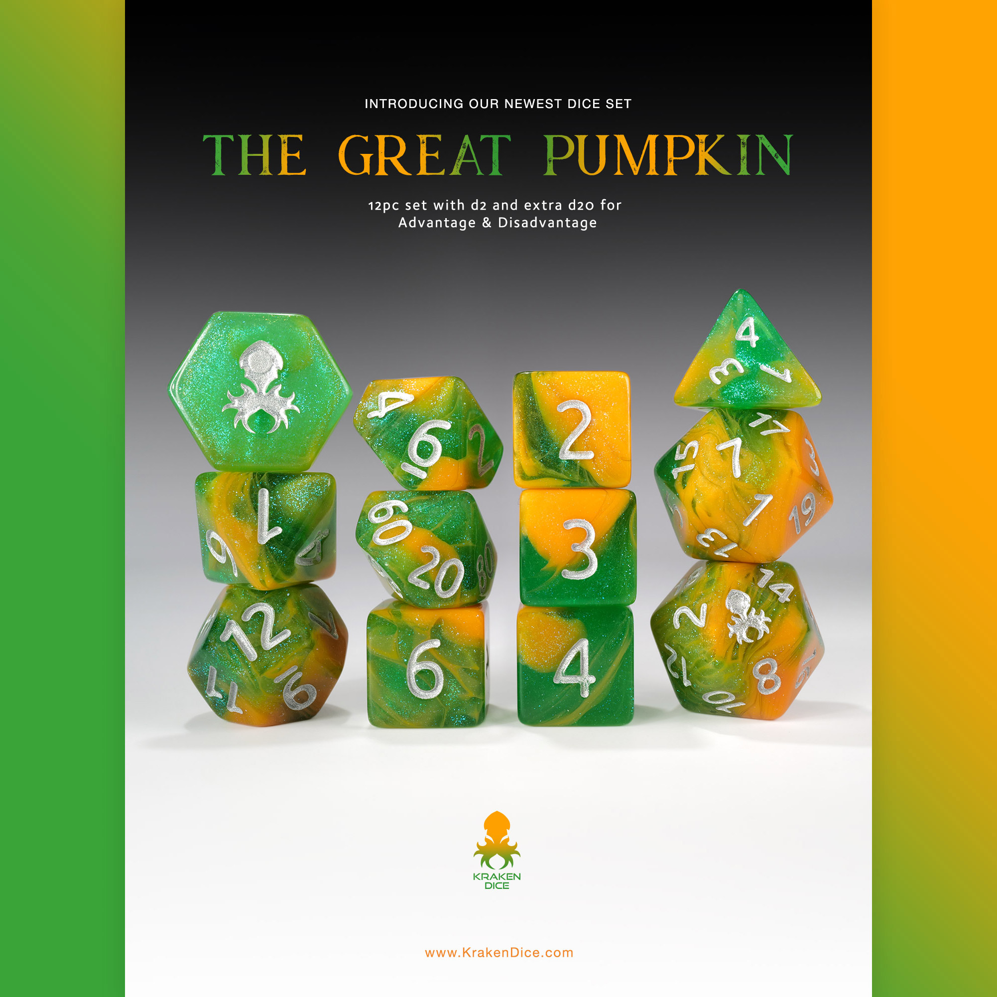 The Great Pumpkin 12pc Dice Set