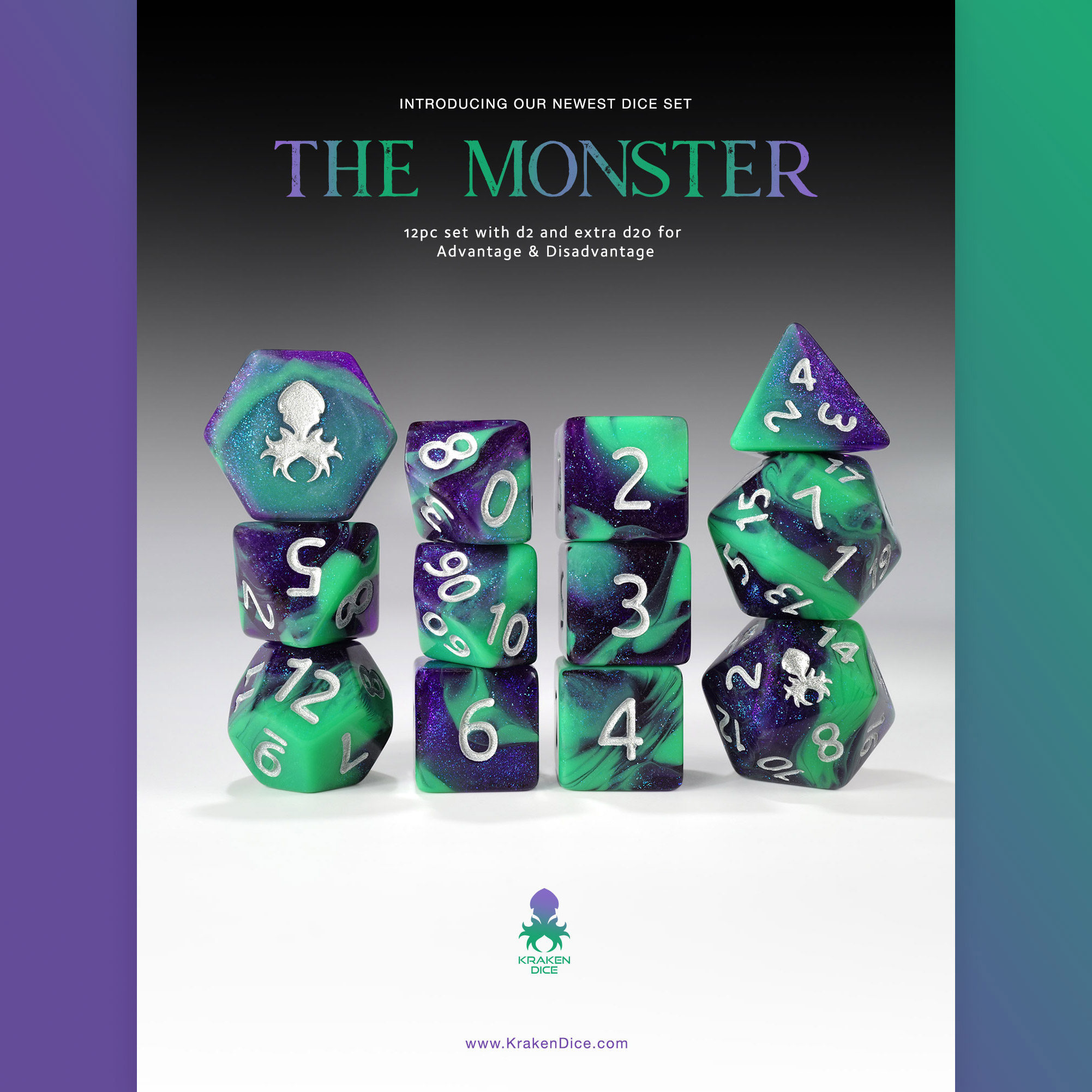 The Monster 12pc Dice Set