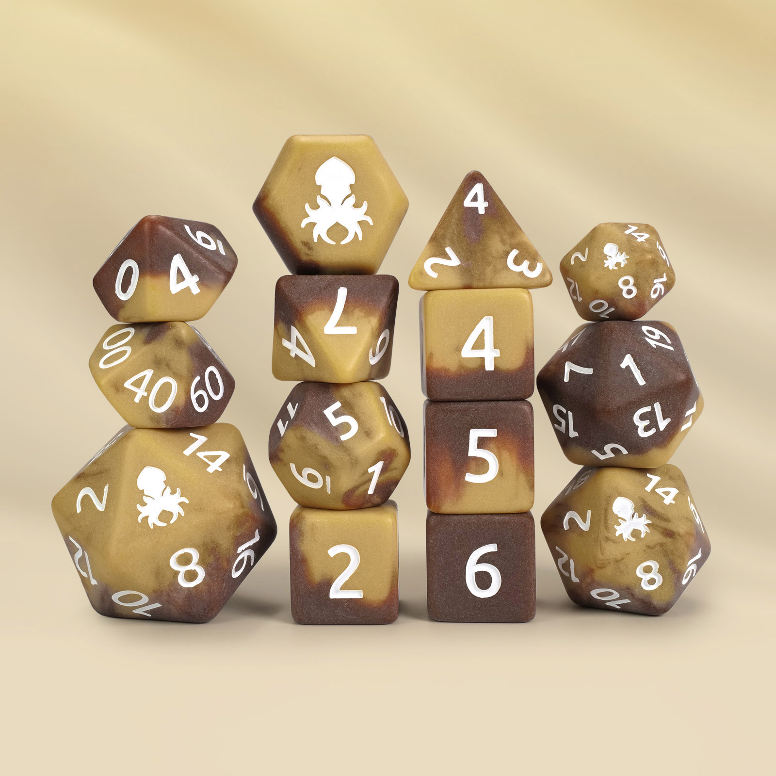 Mocha Drizzle Matte 14pc Dice Set