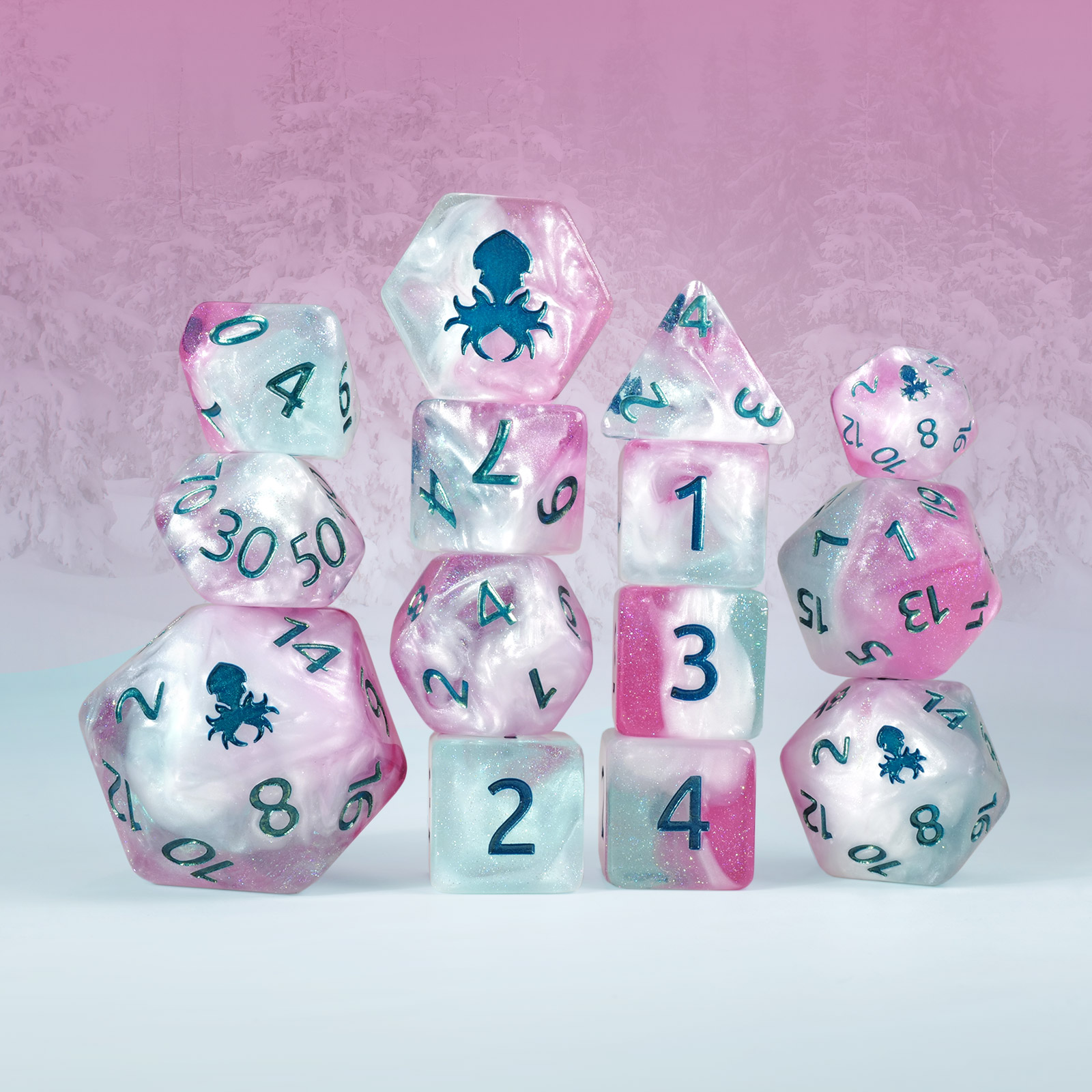 Snow Fairy 14pc Dice Set